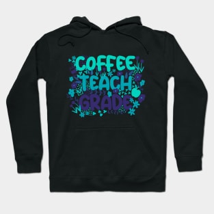 Coffee Teach Grade in Bright Blue Hoodie